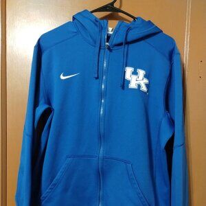 Nike Elite Kentucky Wildcats Full Zip Therma Fit Hoodie Men's MEDIUM BLUE/WHITE